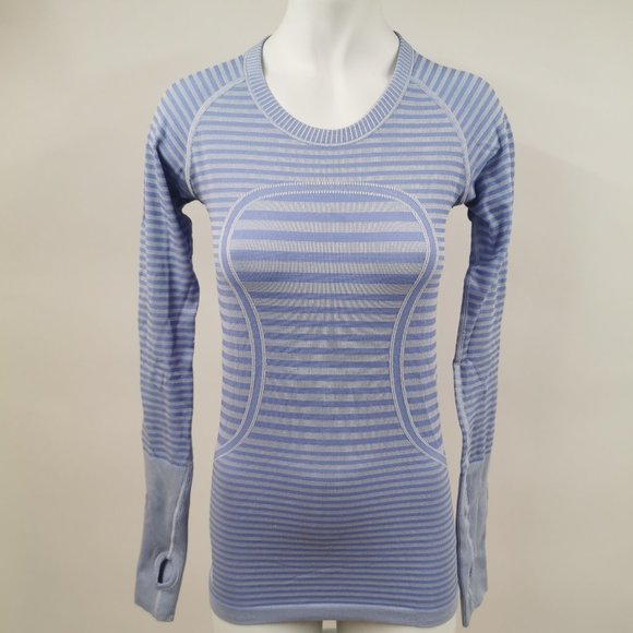 lululemon athletica Tops - Lululemon Run Swiftly Tech Long Sleeve Stripe Sz 4